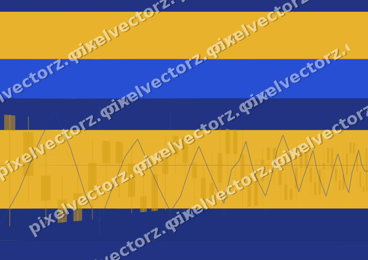 Glowing neon chart background in amber and blue