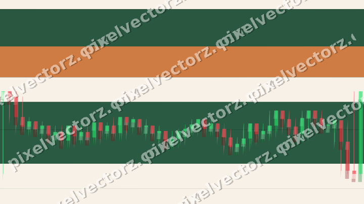 Glowing neon chart background in green and orange