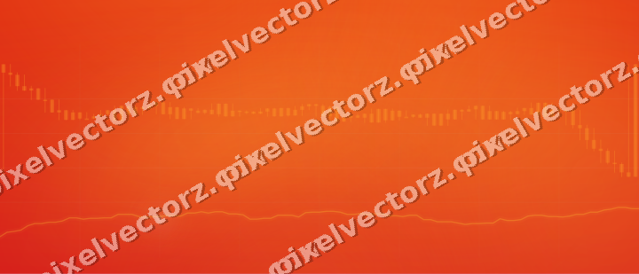 Glowing neon chart background in orange and amber
