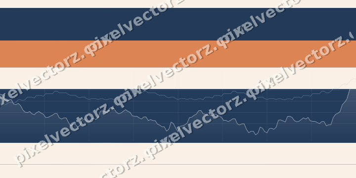 Glowing neon chart background in dark blue and orange