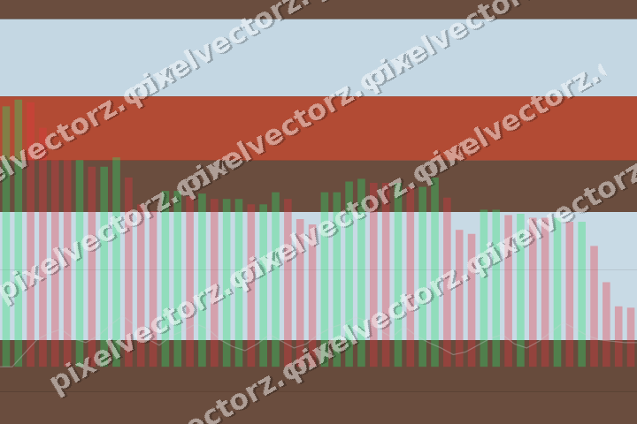 Glowing neon chart background in cyan and red