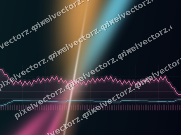 Glowing neon chart background in pink and cyan