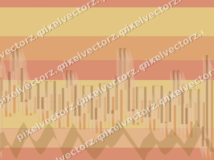 Glowing neon chart background in orange and amber