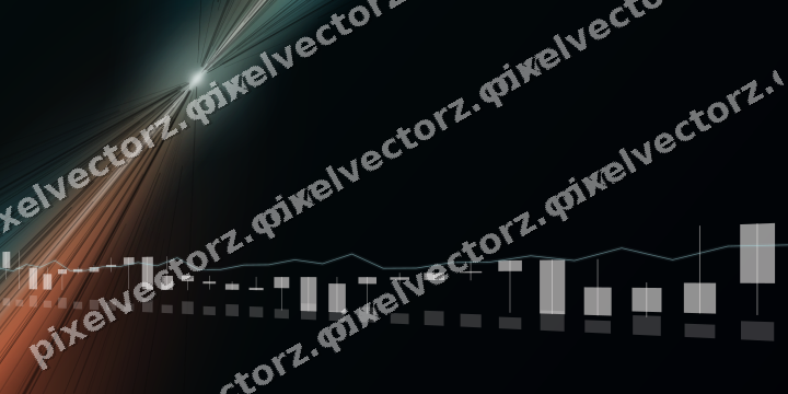 Glowing neon chart background in teal and orange