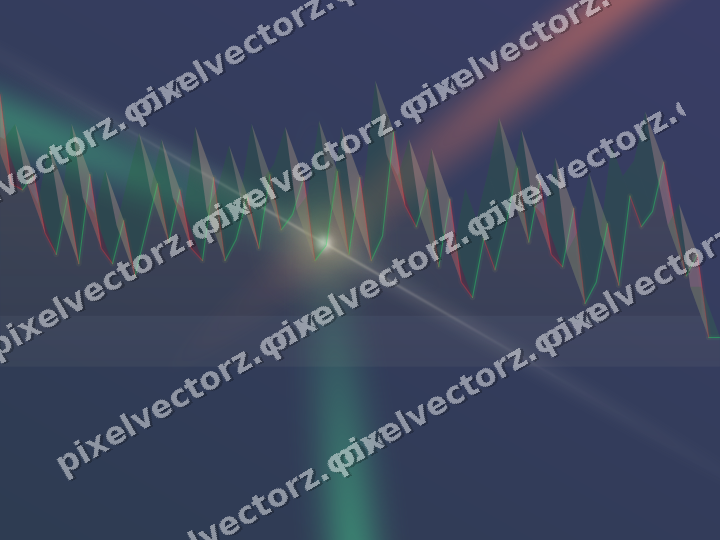 Glowing neon chart background in amber and green