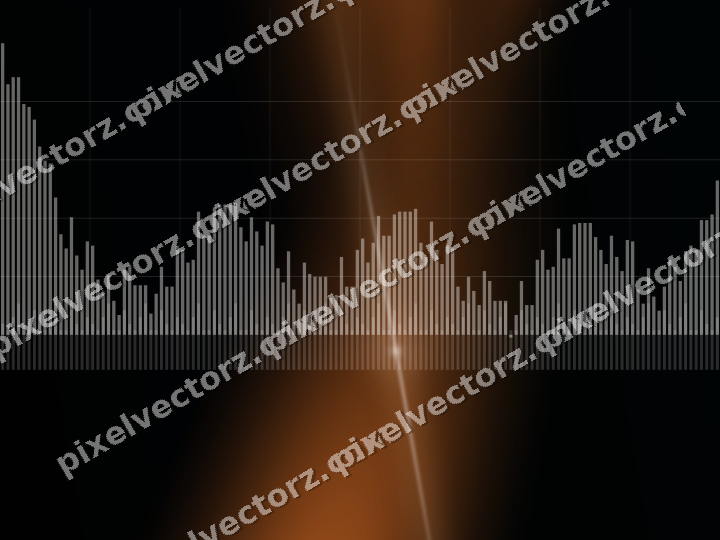Glowing neon chart background in orange and teal