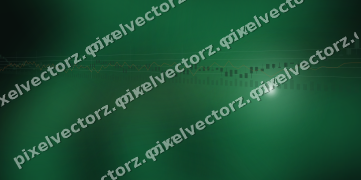 Glowing neon chart background in green and orange