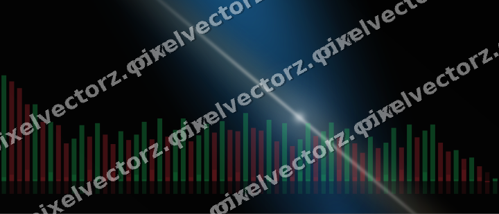 Glowing neon chart background in blue and red