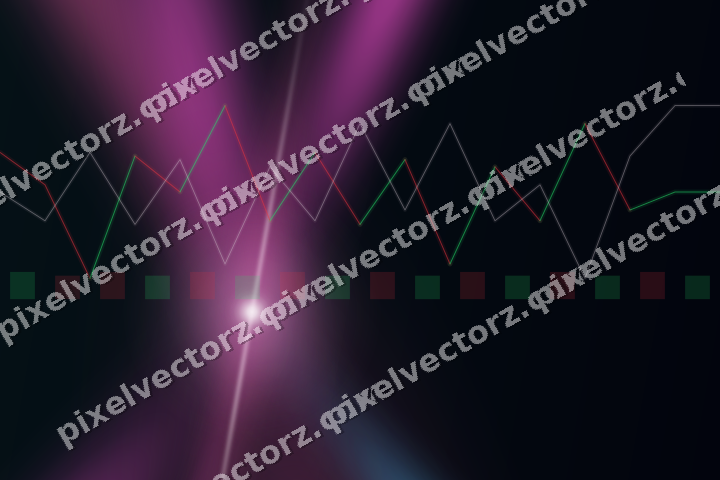 Glowing neon chart background in magenta and purple
