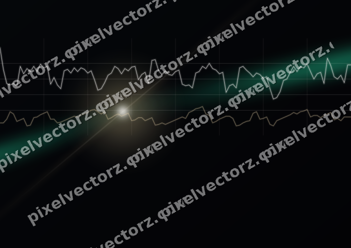 Glowing neon chart background in amber and green