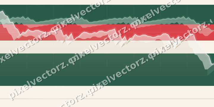 Glowing neon chart background in green and red