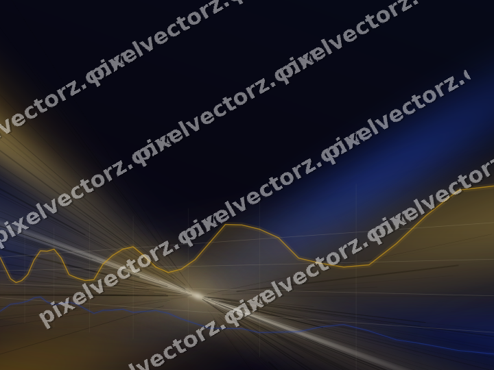 Glowing neon chart background in amber and blue