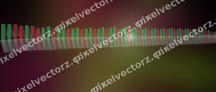 Glowing neon chart background in lime and pink