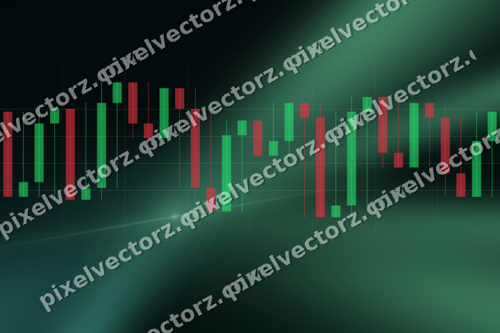 Glowing neon chart background in green and teal
