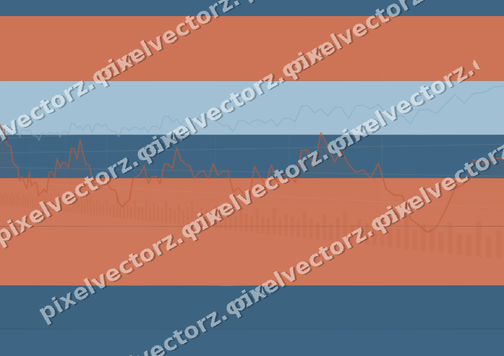 Glowing neon chart background in orange and cyan