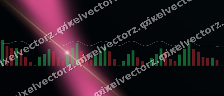 Glowing neon chart background in pink and cyan