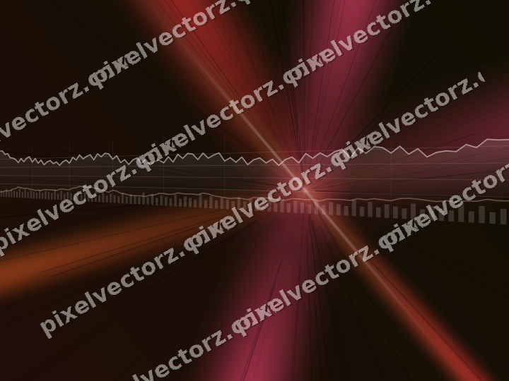 Glowing neon chart background in red and orange