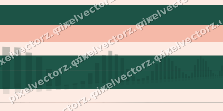 Glowing neon chart background in dark green and orange