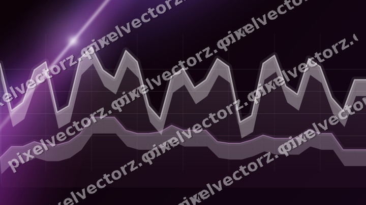 Glowing neon chart background in purple and blue