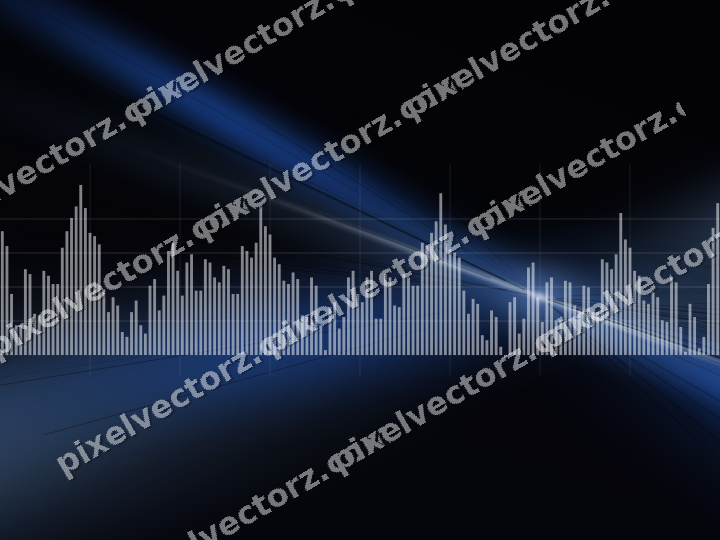 Glowing neon chart background in blue