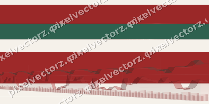 Glowing neon chart background in red and green