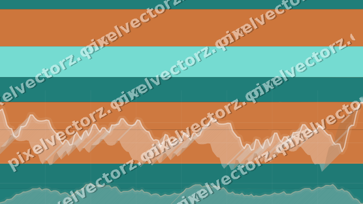Glowing neon chart background in orange and teal