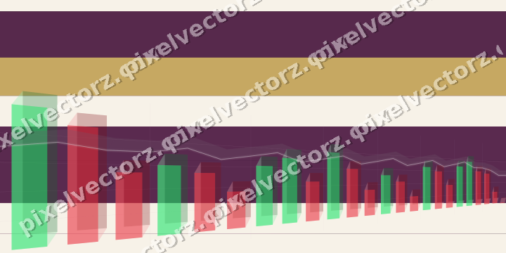 Glowing neon chart background in magenta and amber