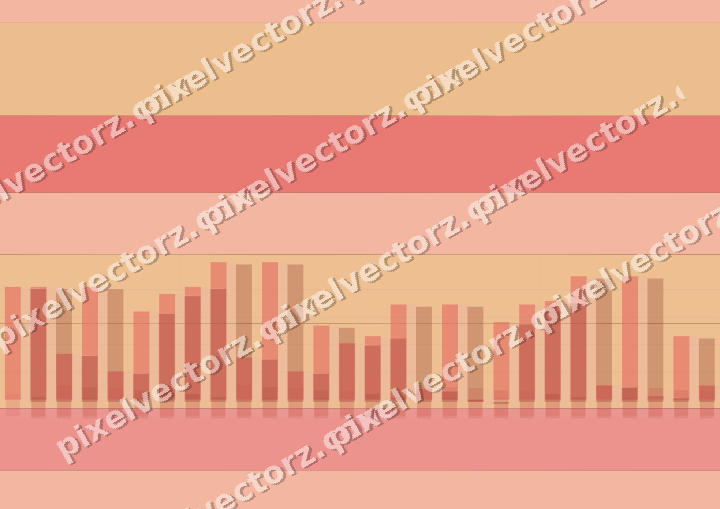 Glowing neon chart background in red and orange
