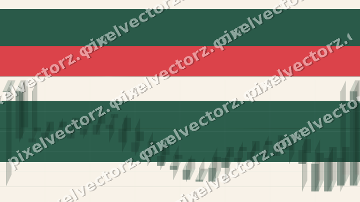 Glowing neon chart background in green and red