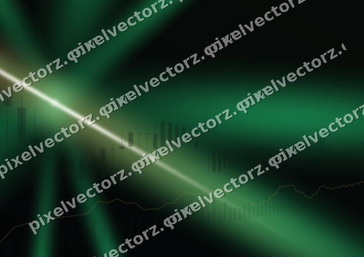 Glowing neon chart background in green and amber