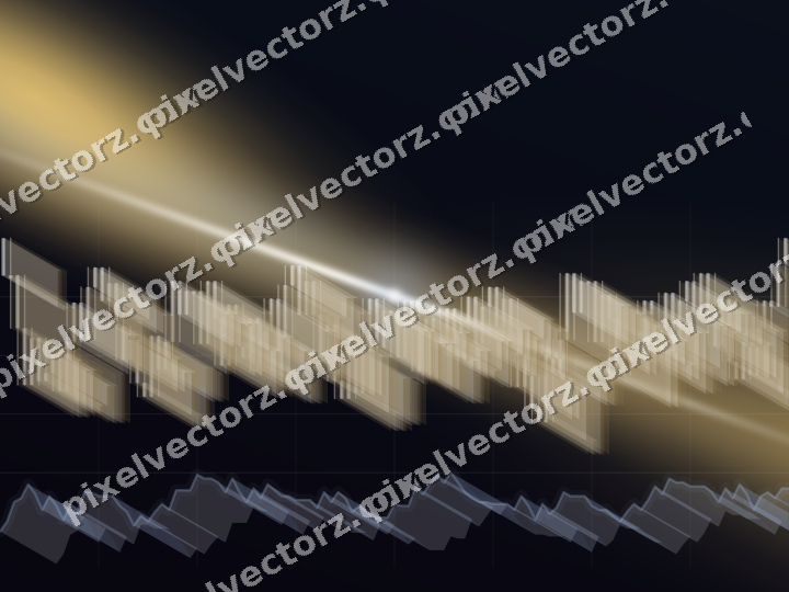 Glowing neon chart background in blue and amber