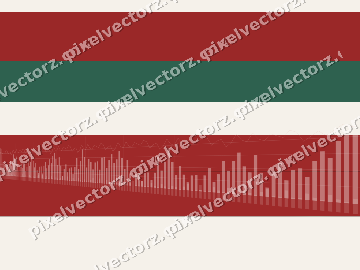 Glowing neon chart background in red and green