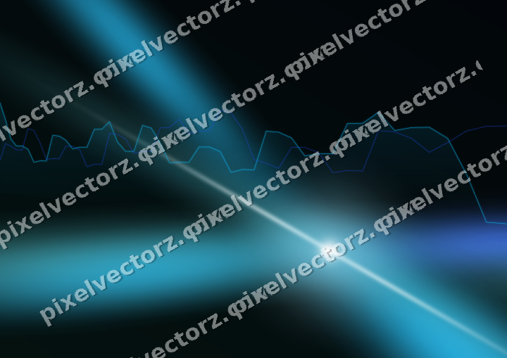 Glowing neon chart background in cyan and teal