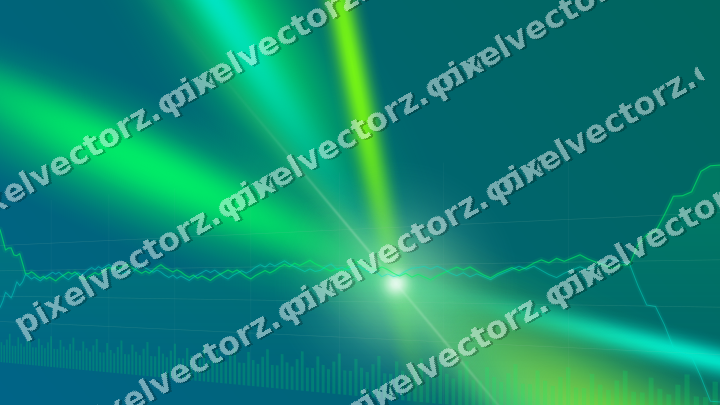 Glowing neon chart background in green and lime