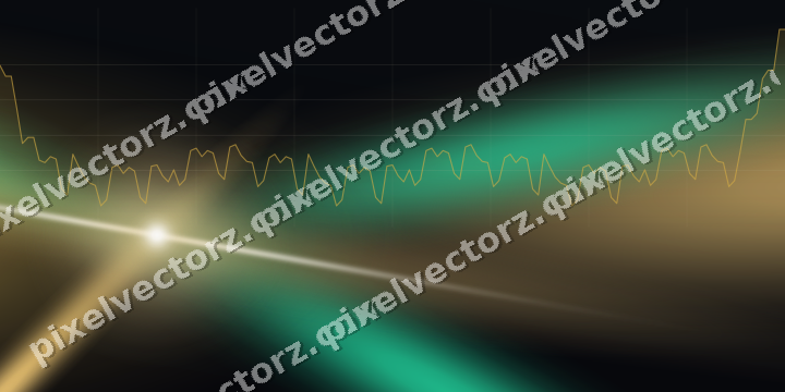 Glowing neon chart background in amber and green