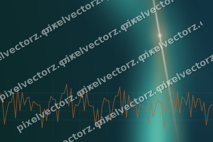 Glowing neon chart background in orange and teal