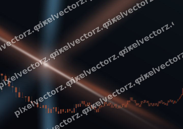 Glowing neon chart background in orange and cyan