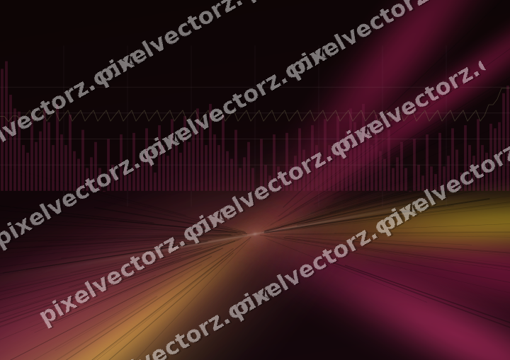 Glowing neon chart background in pink and yellow