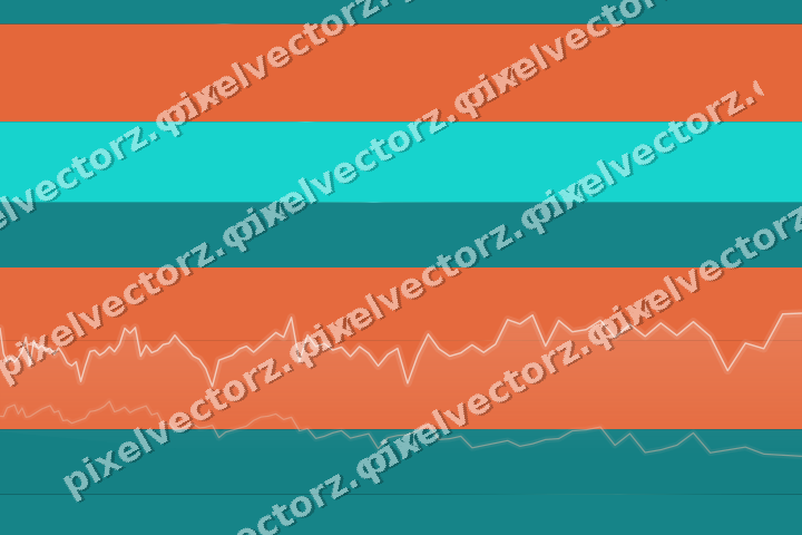 Glowing neon chart background in orange and teal