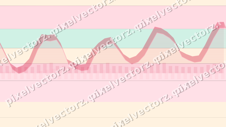 Glowing neon chart background in pink and amber