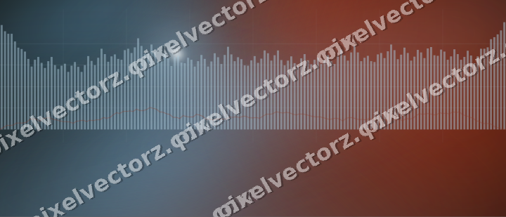 Glowing neon chart background in cyan and red