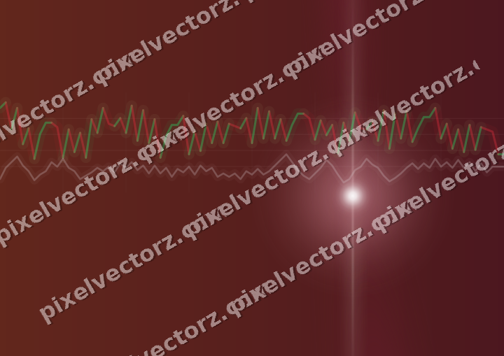Glowing neon chart background in dark pink and red