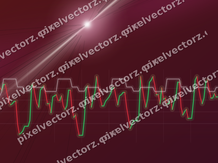 Glowing neon chart background in dark pink and green