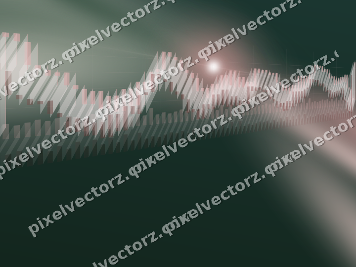 Glowing neon chart background in red and dark green