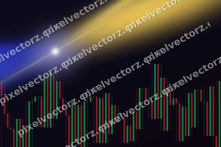 Glowing neon chart background in blue and amber