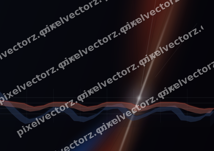 Glowing neon chart background in blue and red