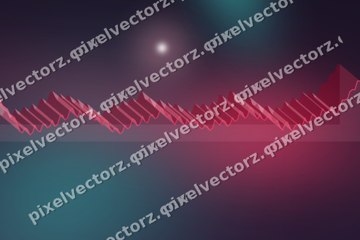 Glowing neon chart background in pink and amber