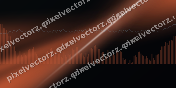 Glowing neon chart background in orange and cyan