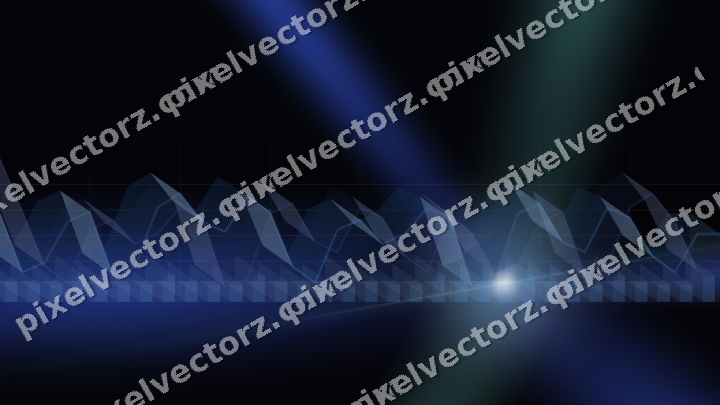 Glowing neon chart background in blue and cyan