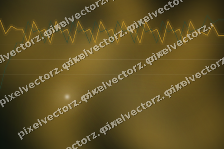 Glowing neon chart background in amber and green